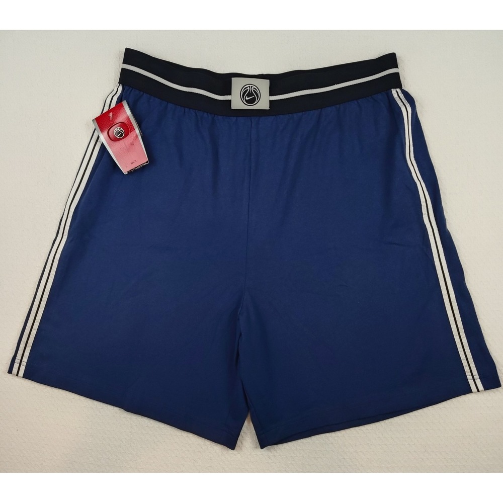 Vintage Y2K Nike Basketball Shorts Men's XL NWT Blue White 100% Cotton
